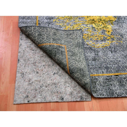 Fine Oriental Wool & Silk Hand Knotted Rug Grey Gray 8.0X10.3 -O075315