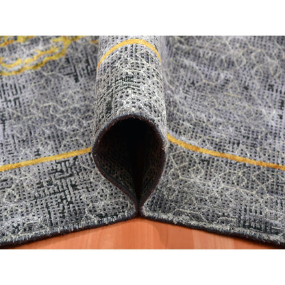 Fine Oriental Wool & Silk Hand Knotted Rug Grey Gray 8.0X10.3 -O075315