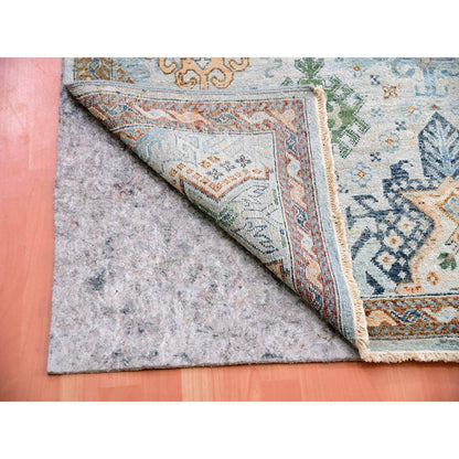 Oushak And Peshawar Wool Hand Knotted Rug Blue No Border 12.0X15.2 -O075317