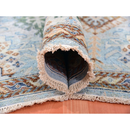 Oushak And Peshawar Wool Hand Knotted Rug Blue No Border 12.0X15.2 -O075317