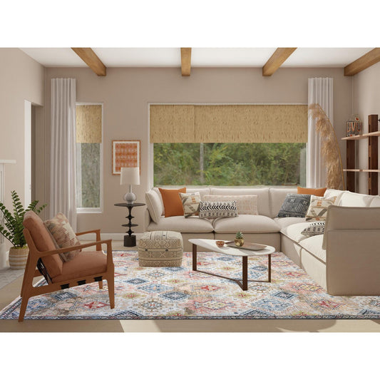 Oushak And Peshawar Wool Hand Knotted Rug Ivory No Border 8.11X12.0 -O075322