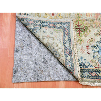 Oushak And Peshawar Wool Hand Knotted Rug Ivory No Border 8.11X12.0 -O075322