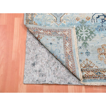 Oushak And Peshawar Wool Hand Knotted Rug Blue No Border 9.0X11.10 -O075323