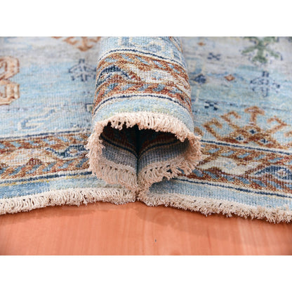 Oushak And Peshawar Wool Hand Knotted Rug Blue No Border 9.0X11.10 -O075323