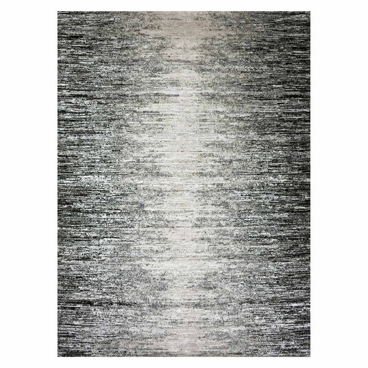 Modern and Contemporary Wool & Silk Hand Knotted Rug Black No Border 9.10X14.0 -O075335