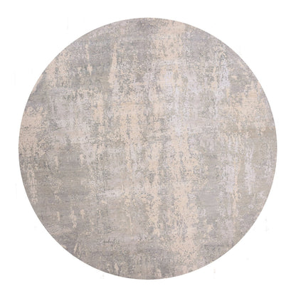 Modern and Contemporary Wool & Silk Hand Knotted Rug Grey No Border 11.11X12.0 -O075336