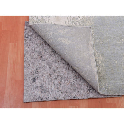 Modern and Contemporary Wool & Silk Hand Knotted Rug Grey No Border 10.0X10.3 -O075339