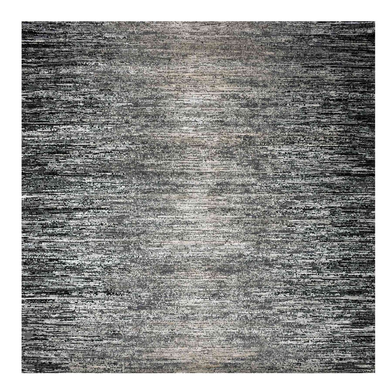 Gray 10'1" x 10'1" Modern and Contemporary Hand knotted Wool/Silk Rug - Sku: O075340