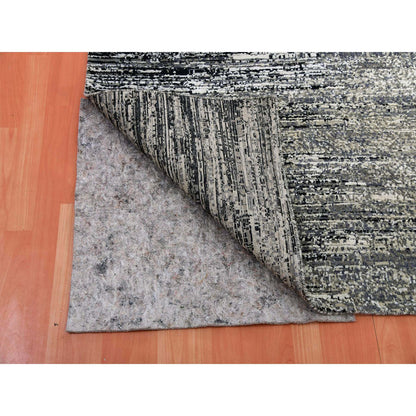 Modern and Contemporary Wool & Silk Hand Knotted Rug Grey No Border 10.1X10.1 -O075340