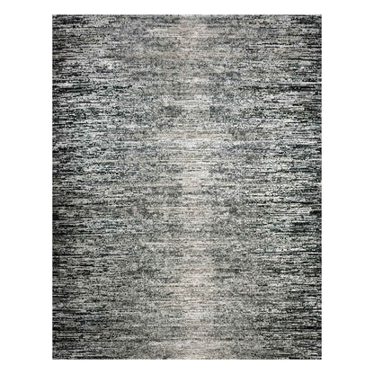Modern and Contemporary Wool & Silk Hand Knotted Rug Black No Border 7.11X10.3 -O075344