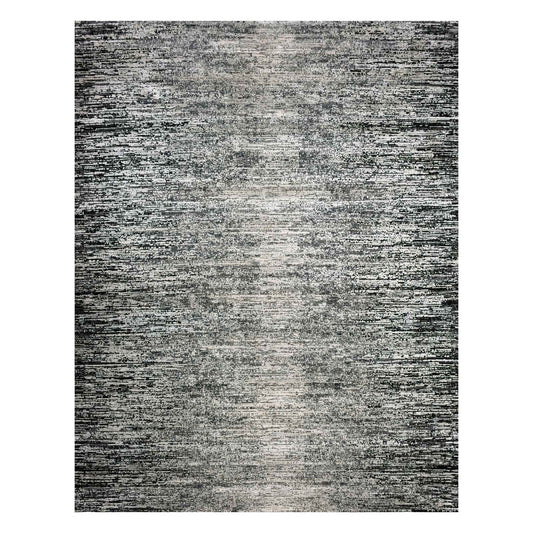 Modern and Contemporary Wool & Silk Hand Knotted Rug Black No Border 7.11X10.3 -O075344