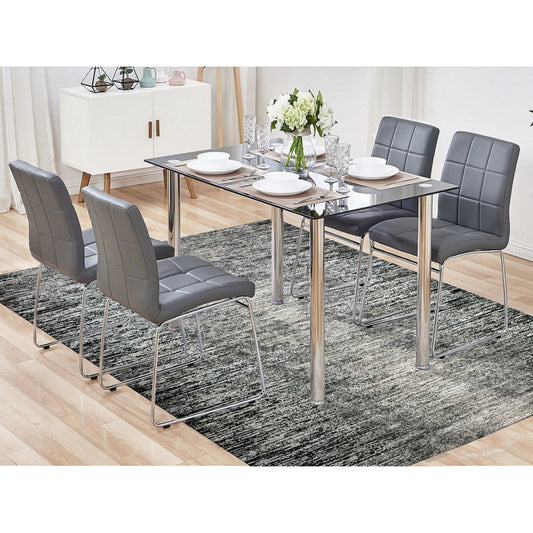 Modern and Contemporary Wool & Silk Hand Knotted Rug Black No Border 7.11X10.3 -O075344