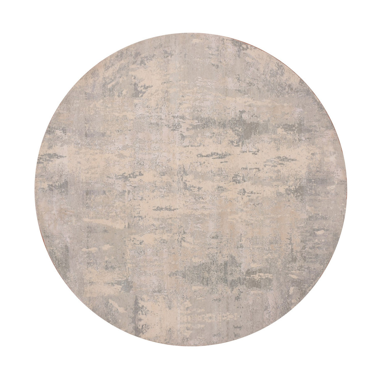 Modern and Contemporary Wool & Silk Hand Knotted Rug Grey No Border 8.2X8.2 -O075345