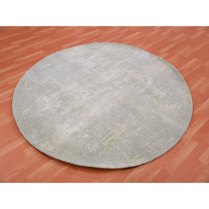 Modern and Contemporary Wool & Silk Hand Knotted Rug Grey No Border 6.2X6.3 -O075347