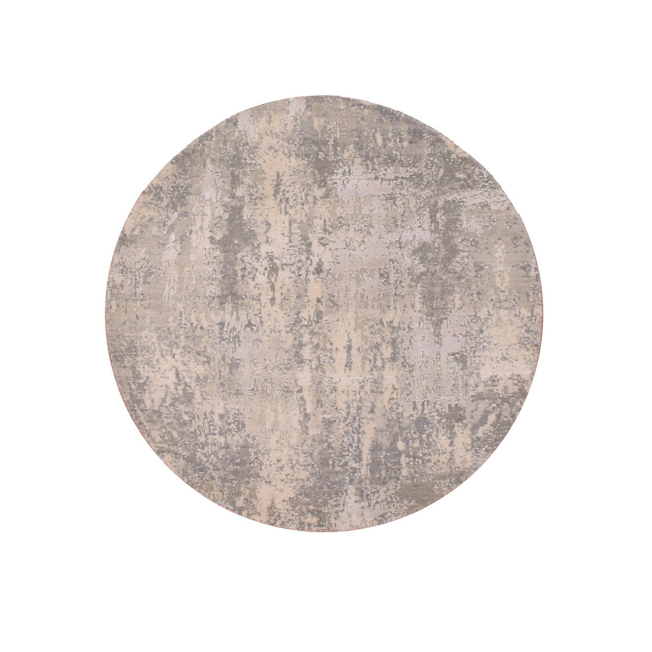 Gray 4'0" x 4'0" Modern and Contemporary Hand knotted Wool/Silk Rug - Sku: O075349