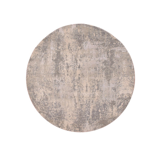 Modern and Contemporary Wool & Silk Hand Knotted Rug Grey No Border 4.0X4.0 -O075349