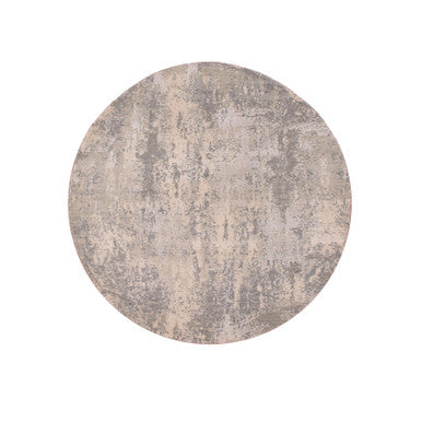Modern and Contemporary Wool & Silk Hand Knotted Rug Grey No Border 4.0X4.0 -O075349