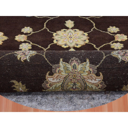 Rajasthan Wool Hand Knotted Rug Brown Ivory 8.2X8.2 -O075357