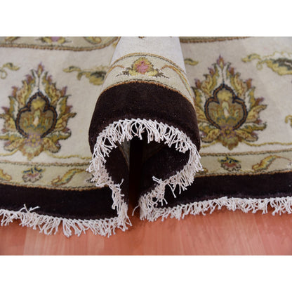 Rajasthan Wool Hand Knotted Rug Brown Ivory 8.2X8.2 -O075357