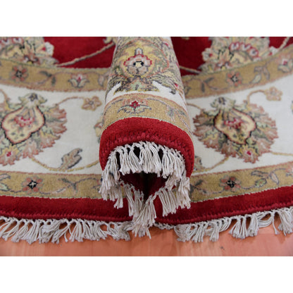 Rajasthan Wool Hand Knotted Rug Red Ivory 8.1X8.2 -O075359