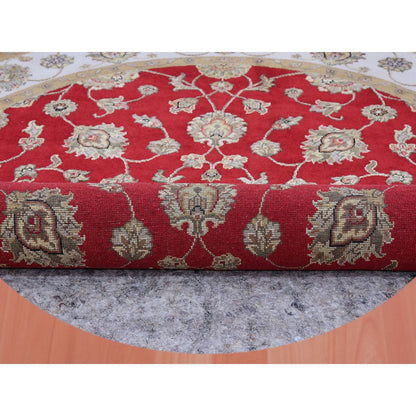 Rajasthan Wool Hand Knotted Rug Red Ivory 6.0X6.1 -O075361