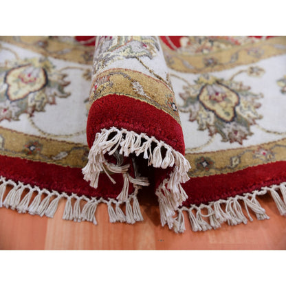 Rajasthan Wool Hand Knotted Rug Red Ivory 6.0X6.1 -O075361