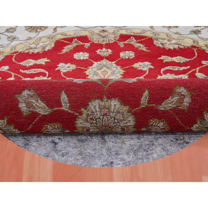 Rajasthan Wool Hand Knotted Rug Red Ivory 6.0X6.0 -O075362