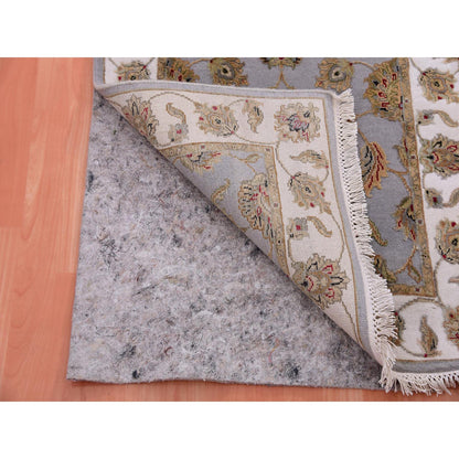 Rajasthan Wool Hand Knotted Rug Blue Ivory 2.8X21.0 -O075364