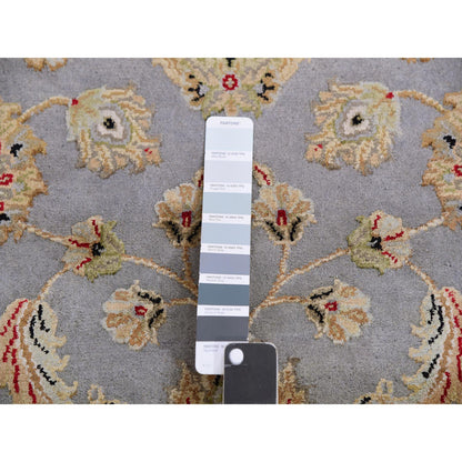 Rajasthan Wool Hand Knotted Rug Blue Ivory 2.8X21.0 -O075364