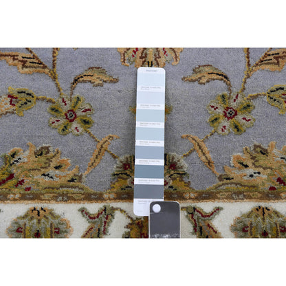 Rajasthan Wool Hand Knotted Rug Blue Ivory 2.7X18.8 -O075365