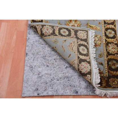 Rajasthan Wool & Silk Hand Knotted Rug Grey Brown 2.7X18.2 -O075366