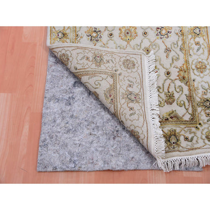 Rajasthan Wool & Silk Hand Knotted Rug Ivory Ivory 2.7X20.7 -O075367
