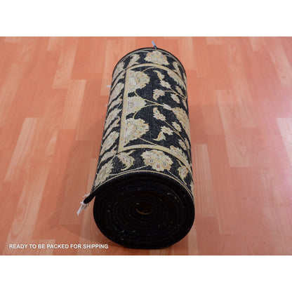 Rajasthan Wool Hand Knotted Rug Black Black 2.7X20.2 -O075369