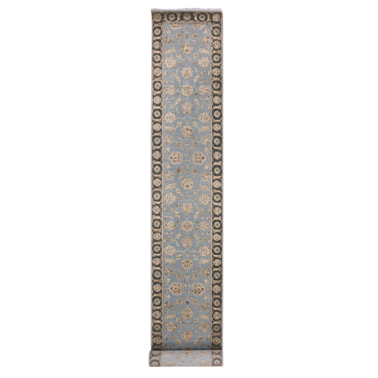 Rajasthan Wool Hand Knotted Rug Grey Brown  2.8X20.8 -O075371