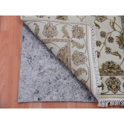 Rajasthan Wool Hand Knotted Rug Grey Ivory 2.7X19.9 -O075372