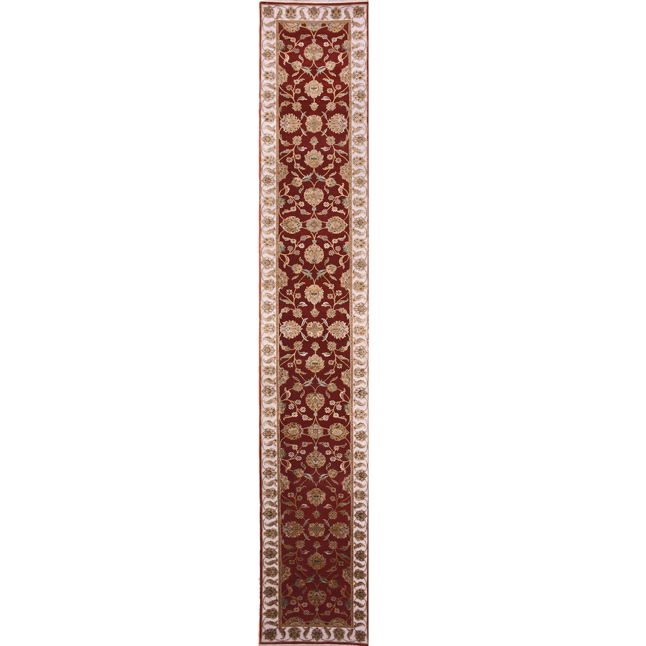 Red 2'7" x 16'4" Rajasthan Hand knotted Wool Rug - Sku: O075375