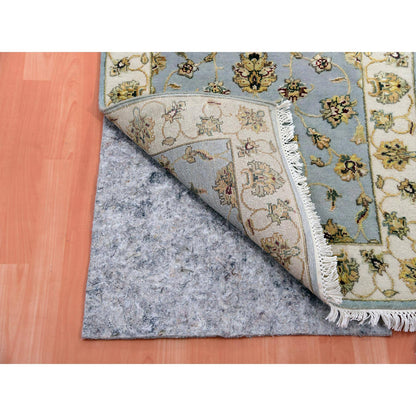 Rajasthan Wool Hand Knotted Rug Blue Ivory 2.7X14.0 -O075377