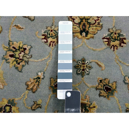 Rajasthan Wool Hand Knotted Rug Blue Ivory 2.7X14.0 -O075377