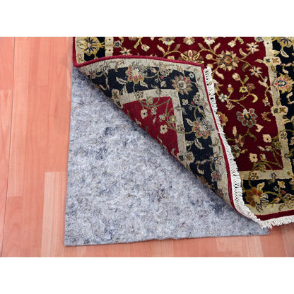 Rajasthan Wool Hand Knotted Rug Red Black 2.9X12.3 -O075378