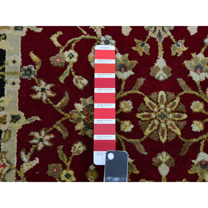 Rajasthan Wool Hand Knotted Rug Red Black 2.9X12.3 -O075378