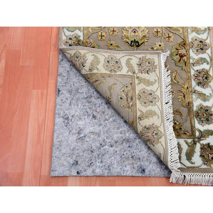 Rajasthan Wool Hand Knotted Rug Brown Ivory 2.6X10.1 -O075392