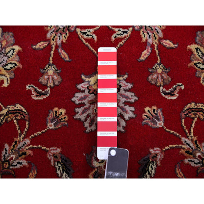 Rajasthan Wool & Silk Hand Knotted Rug Red Beige 2.6X8.2 -O075393
