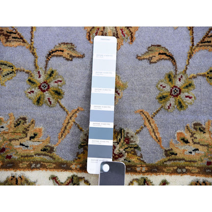 Rajasthan Wool & Silk Hand Knotted Rug Blue Ivory 2.7X18.10 -O075398