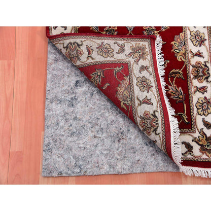 Rajasthan Wool & Silk Hand Knotted Rug Red Ivory 2.6X8.2 -O075399