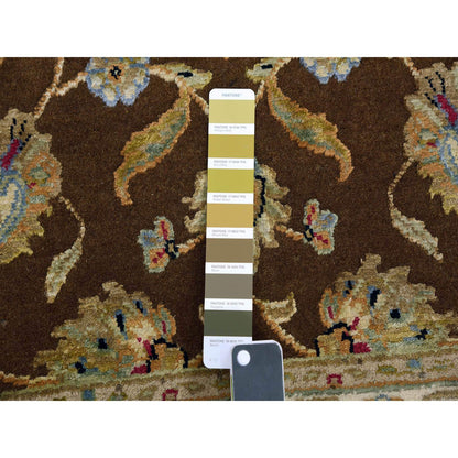 Rajasthan Wool & Silk Hand Knotted Rug Brown Cream 3.0X5.1 -O075400