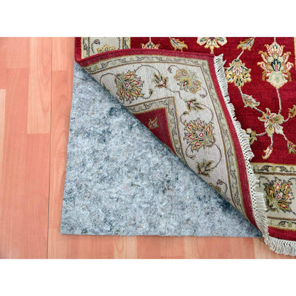 Rajasthan Wool Hand Knotted Rug Red Ivory 3.1X5.3 -O075402