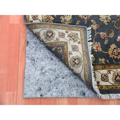Rajasthan Wool & Silk Hand Knotted Rug Grey Ivory 3.0X5.2 -O075403