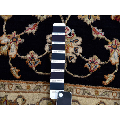 Rajasthan Wool & Silk Hand Knotted Rug Black Beige 3.0X4.9 -O075406