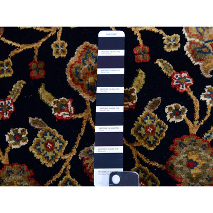 Rajasthan Wool & Silk Hand Knotted Rug Black Cream 3.0X5.2 -O075408