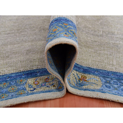 Fine Oriental Wool Hand Knotted Rug Grey Blue 9.1X12.1 -O075409